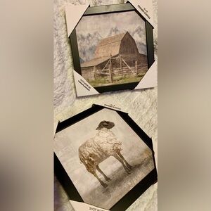 Rustic Farmhouse Framed Canvas Set